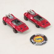 2 Red Hot Wheels Redline Peepin' Bomb & button