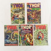 5 The Mighty Thor Comic Books: 132-134, 136 & 154