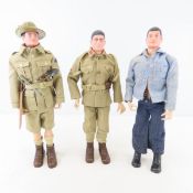 3 Vintage GI Joe Figures - no scars on face