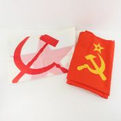 2 Vintage Soviet Flags, Naval Ensign & Union 1990s