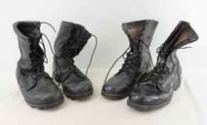2 Pair Vintage US Military Combat Boots Sz 9.5, 10