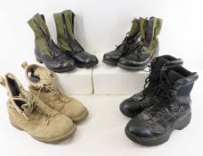4 Pair Combat Boots, Vibram, Altama & Others