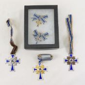 WWII German Mothers Crosses Bronze, Silver & Gold