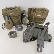 Vintage E German NVA Gas Mask, Rucksack & More