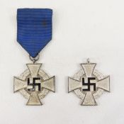 2 WWII German 25 Year Service Medals 1 with ribbon
