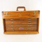 Vintage Craftsman Oak Machinists Tool Chest