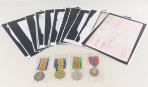 WWI WWII Named Service Medals & Document Copies