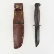 USN Mark I Camillus NY Knife with Leather Sheath