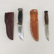 2 Vintage Marbles Fixed Blade Knives