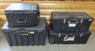 4 Large Black Storage Bins, Contico & others