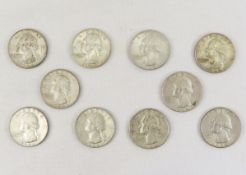 10 1964 90% Silver Washington Quarters