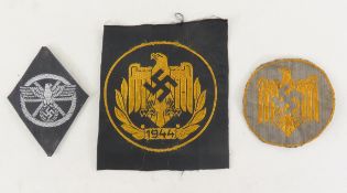 3 WWII German Cloth Insignia