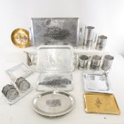 Pewter Pitcher & Mugs, Serving Trays. and more
