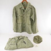 US Army HBT Cap & 2 Jackets w/13 Star Buttons