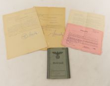 WWII German Wehrpass Documents, Dietrich Winner