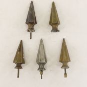 5 U.S. Indian War Fluted Helmet Spikes