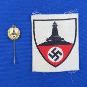 WWII German DRKB Armband Patch & Stick Pin