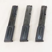 3 Beretta 92 Magazines. 9mm. 30 rds.