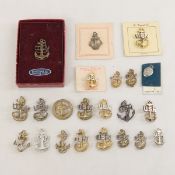 US Navy Sterling Silver Cap Badges & Pins- 3 OZ