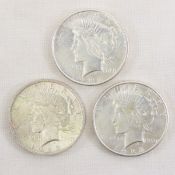 1923 P,D,S Peace Silver Dollars