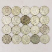 20 1965-1969 40% Silver Kennedy Half Dollars