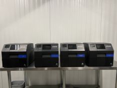 Lot of (4) Used Epson ColorWorks C6000 Color Inkjet Label Printer. Model C6000Au
