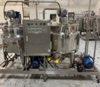 Used SinoFude Gummy Mixing/Batching Skid w/ (2) Tanks 150 L Tanks with Controls, Scraper Agitation.