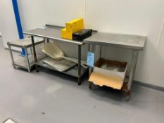 Lot Consisting of: (1) Metal Table, Approximate 24" Wide x 30" Long. (1) Stainless Steel Top Table,