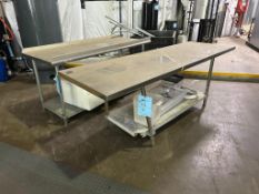 Lot Consisting of: (1) Stainless Steel Top Table, Approximate 30" Wide x 96" Long. (1) Stainless Ste