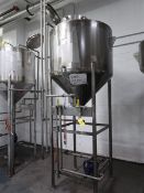 2021 Mixed Products 300 Gallon Conical Bottom 304 Stainless Steel Tank w/ Pump