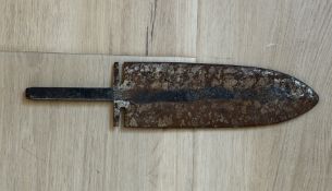 Antique Primitive Iron Spearhead Shaped Hand Tool Blade 11 Inch
