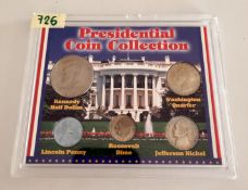 1994 Presidential Coin Collection Souvenir Set - 5 US Coins Display