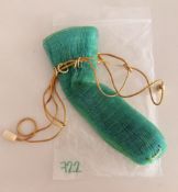 Vintage Green Mesh Drawstring Jewelry Pouch Evening Bag