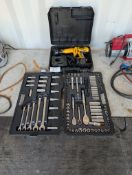 12V Dewalt Drill and Flashlight with Charger and Socket Set