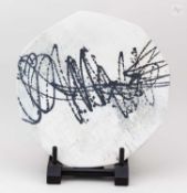 CAROLYN GENDERS (born 1957); 'Scribble', an earthenware platter with burnished terra sigillata slip,