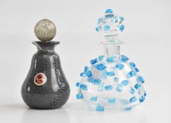 Two Murano perfume bottles with stoppers, height of larger 13cm (2).