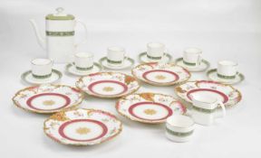 ROYAL DOULTON; a 'Rondelay' coffee service comprising six coffee cans and saucers, cream jug,