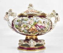 CAPODIMONTE; a soup tureen and cover, height 37cm.