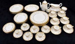 SPODE; a ‘Fleur de Lys Gold’ pattern part dinner, tea and coffee service, comprising six dinner
