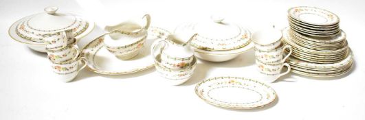 ROYAL DOULTON; a 'Mosaic Garden' pattern six-setting tea and dinner service comprising plates,