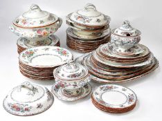 ASHWORTH BROS; a Hanley pattern part dinner service of ten place settings, comprising variously