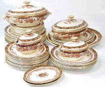 WEDGWOOD; a Mandalay part dinner service in the Imari palette, comprising variously sized plates,