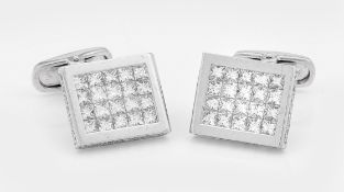 Paar glamouröse Diamant-Manschettenknöpfe