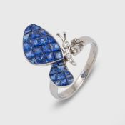 Charmanter Schmetterling-Ring im Stil von Van Cleef & Arpels