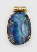 Boulder Brillant-Opal-Anhänger aus den 1980er Jahren