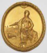 Großes Relief-Medaillon mit Bildnis König Friedrich II. von
