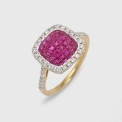 Hochfeiner Rubinring im Stil von Van Cleef & Arpels