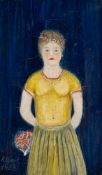 Albert Ebert – Junge Frau (mit Blumenkranz und -strauß).