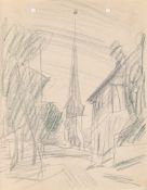 Lyonel Feininger – Kirche mit Bäumen, Gelmeroda (Church with Trees, Gelmeroda).