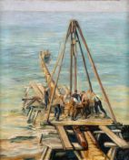 Irmgard von Bongé – Buhnensetzen in der Ostsee, 1929.